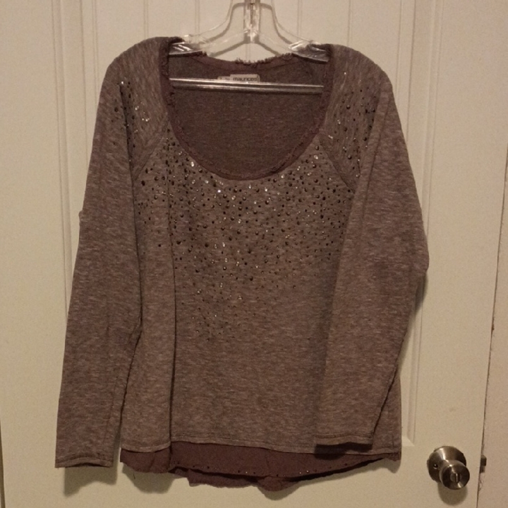 Maurices Brown Sequin Embellished Sweatshirt